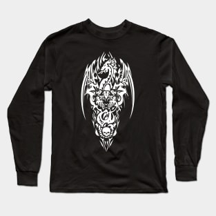 TRIBAL DRAGON TIGER SKULL DESIGN Long Sleeve T-Shirt